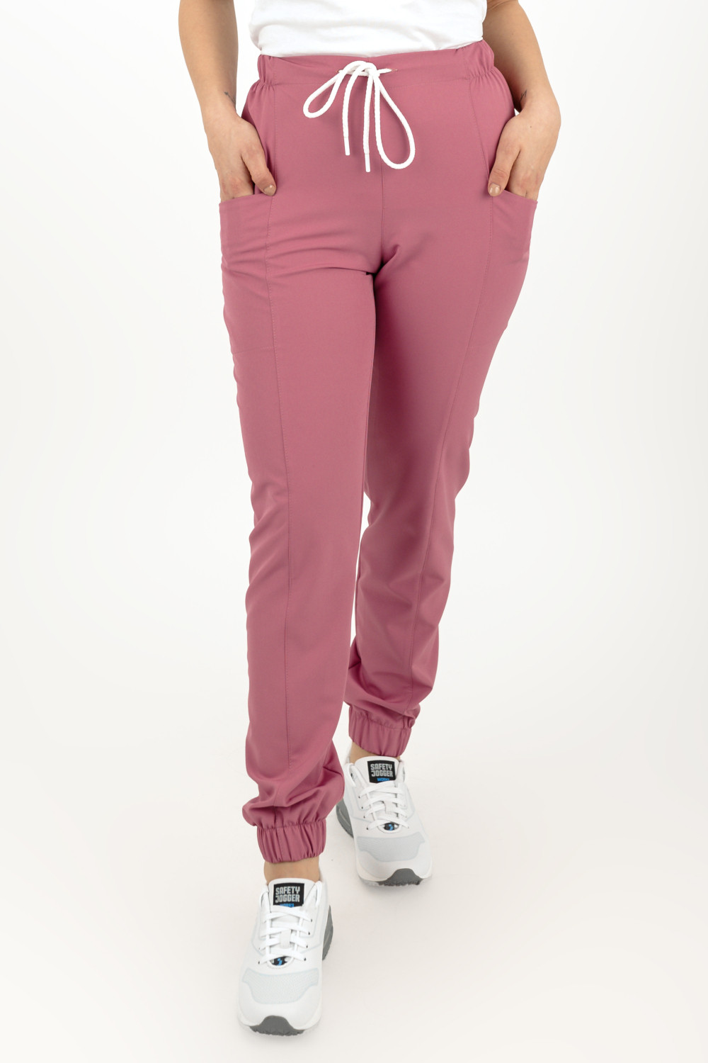 Dámske elastické zdravotnícke nohavice (joggery) M-200XPG,  ružová