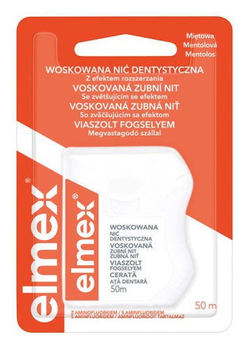 Elmex Dentálna niť voskovaná mentolová 50m