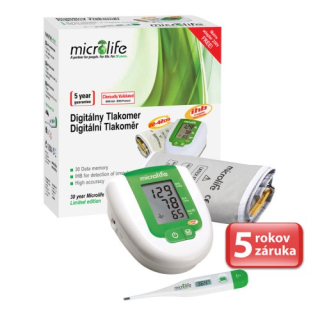 Tlakomer Microlife BP 3AG1 + teplomerom MT 3001 + sieťový zdroj 