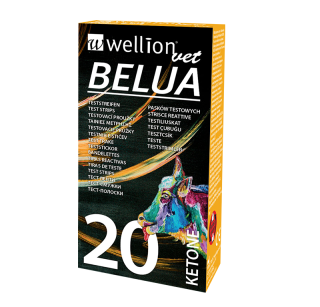 Ketónové testovacie prúžky  WellionVet BELUA, 20ks pre kravy